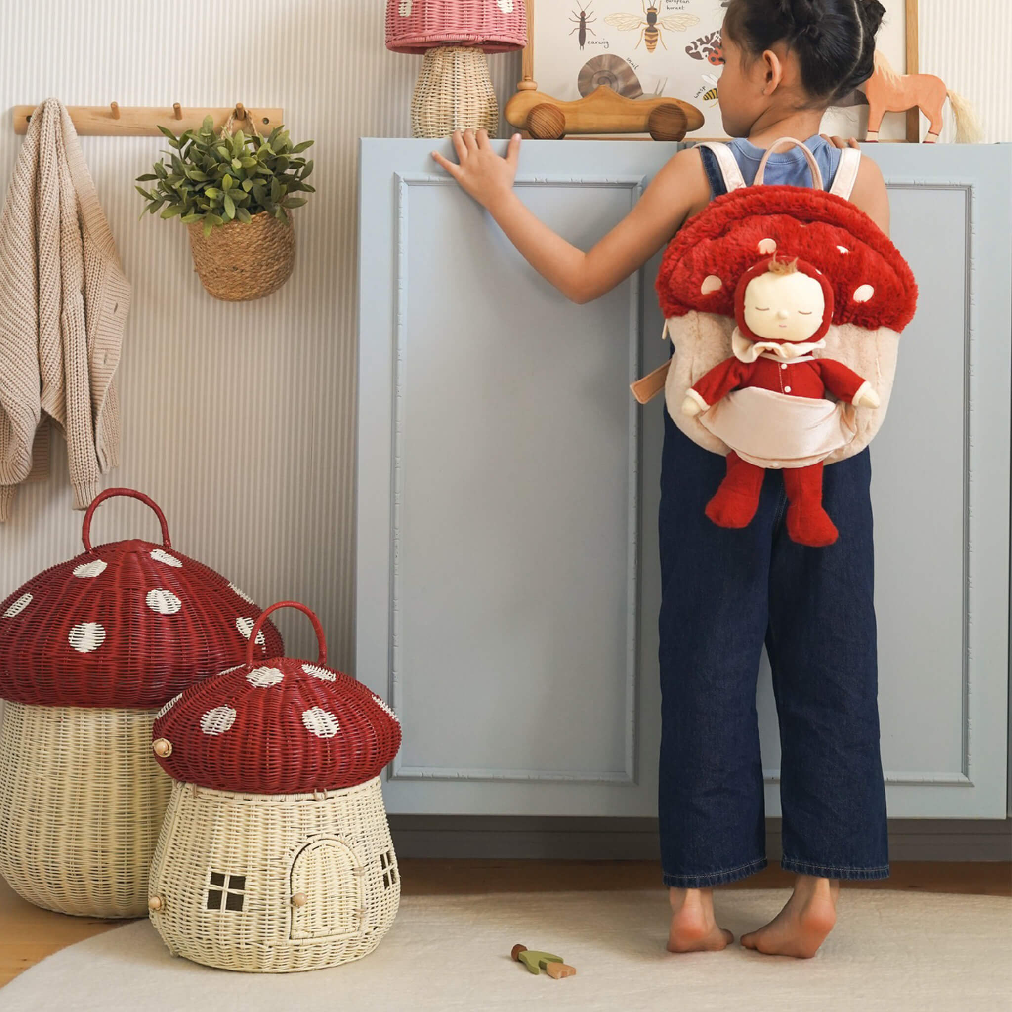 Hopalong Mushroom Backpack - Red