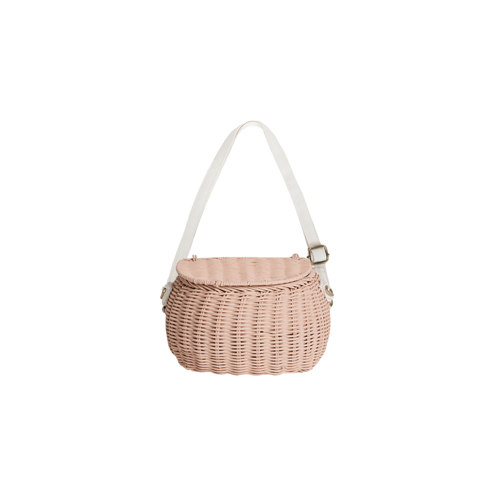 Mini Chari Rattan Bag - Rose