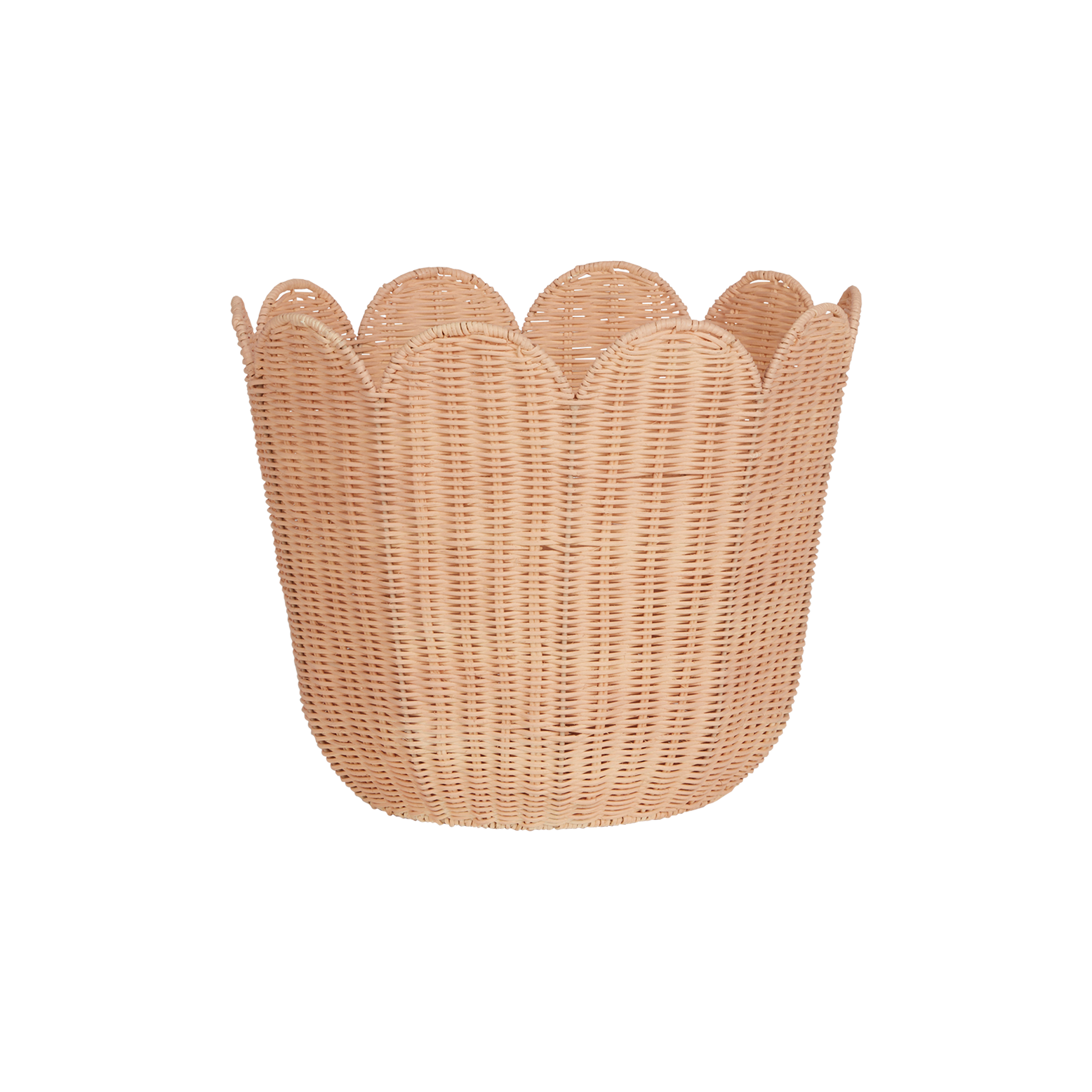 Rattan Tulip Basket - Seashell Pink