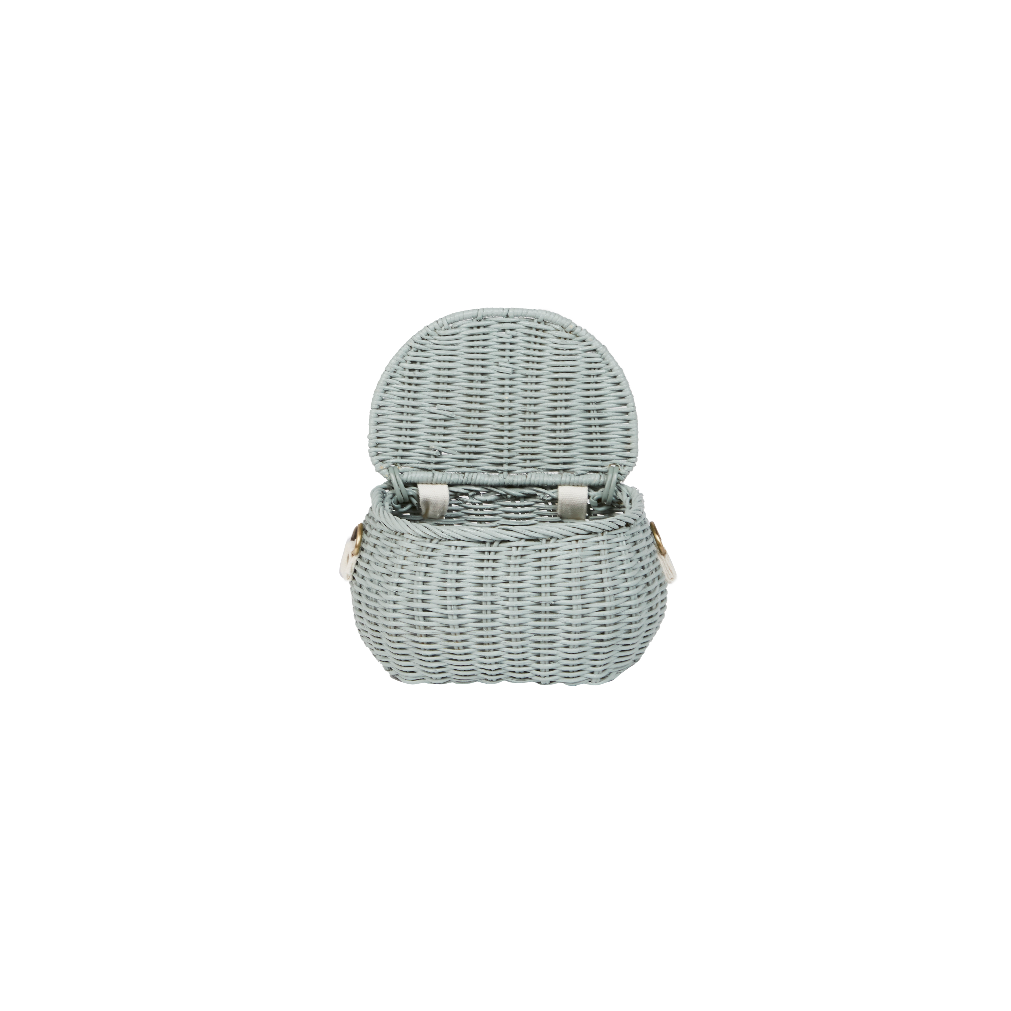 Mini Chari Rattan Bag - Vintage Blue